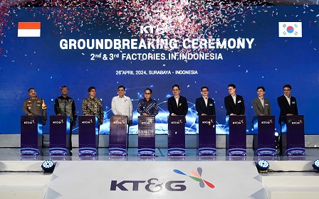 KT&G hosted a groundbreaking ceremony for its second and third factories in Indonesia on April 26, 2024 in Surabaya, Indonesia.