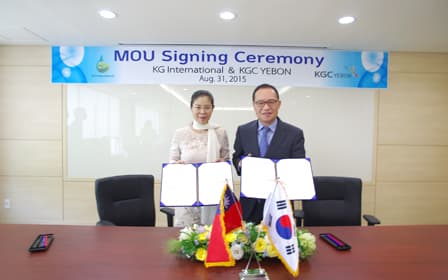 KGC Yebon ？ KG International has signed an MOU to develop natural materials and products.