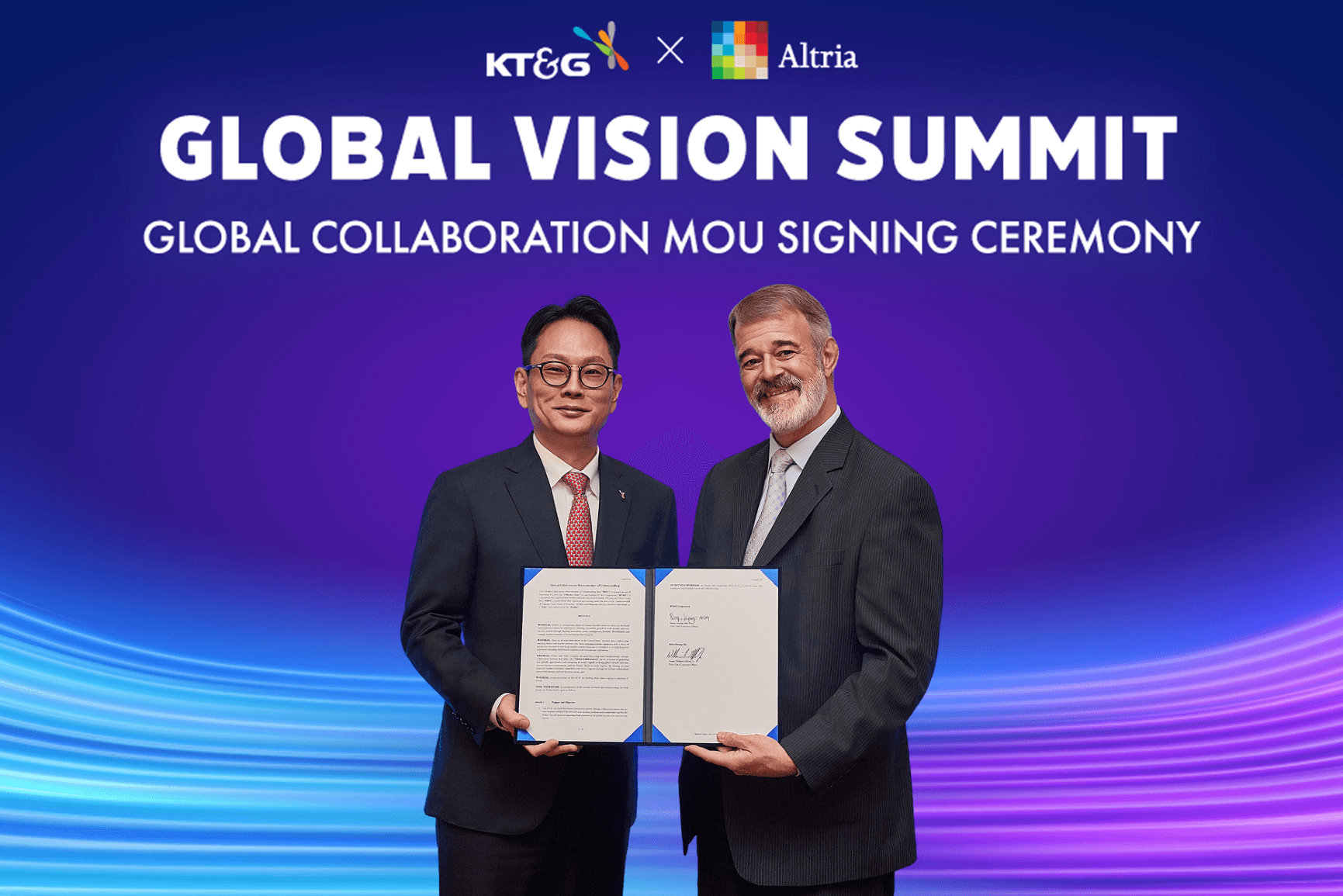 President Bang is shown signing a comprehensive MOU on the same day with Billy Gifford, CEO of the t